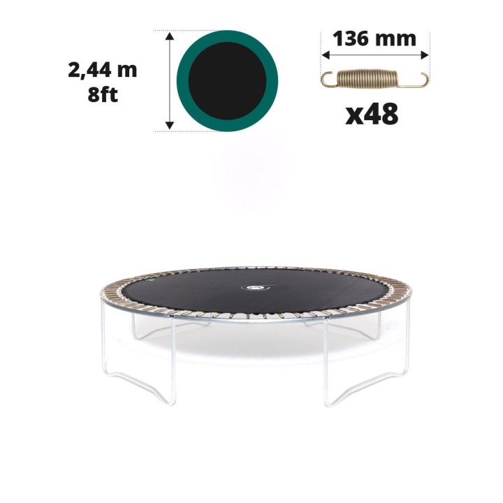 Toile de saut pour trampoline Ø 244 à 48 ressorts 136 mm