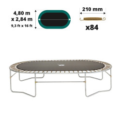 Tela de salto para cama elástica Ovalie 490 para 84 muelles 210 mm