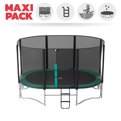 Maxi Pack Ovalie 430 con red + escalera + kit de fijación + Funda básica