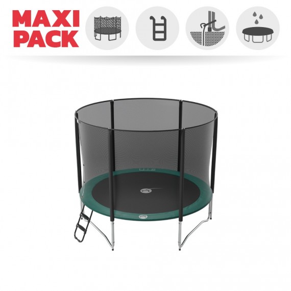 Maxi Pack Cama elástica Jump'Up 300 con Red + Escalera + Kit de fijación + Funda 