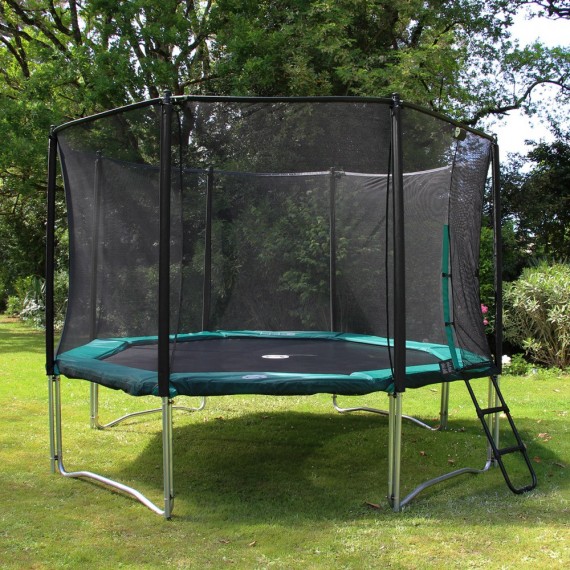 Maxi Pack Cama Elástica Waouuh 390 con red + Escalera + Kit de fijación + Funda