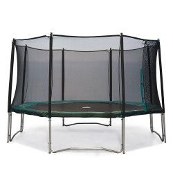 Maxi Pack Cama elástica Waouuh 460 con red + Escalera + Kit de fijación + Funda