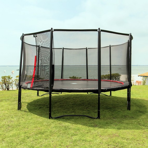 Cama elástica Booster Black 490 con red Premium