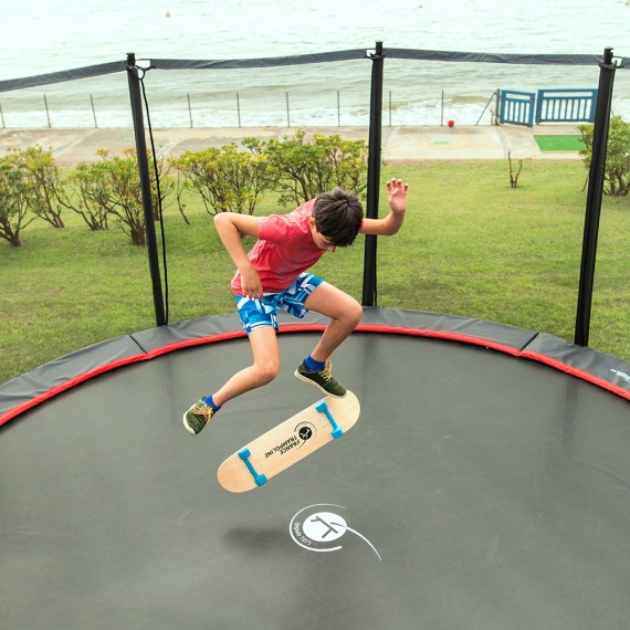 Cama elástica Booster Black 490 con red Premium