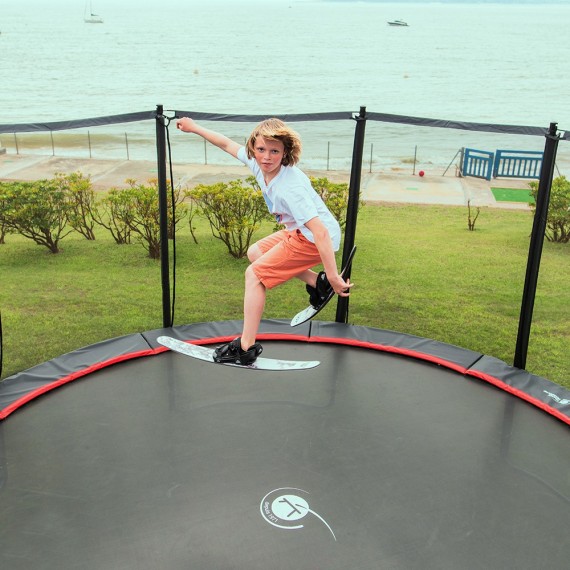 Cama elástica Booster Black 490 con red Premium