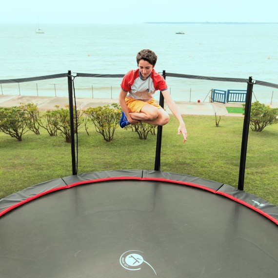 Cama elástica Booster Black 490 con red Premium