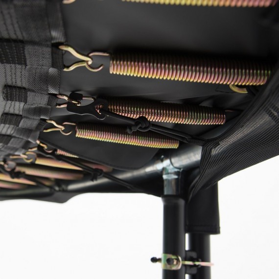 Maxi Pack Cama elástica Booster Black 430 con red + Escalera + Kit de fijación + Funda 