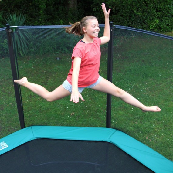 Maxi Pack Cama Elástica Waouuh 360 con red + Escalera + Kit de fijación + Funda