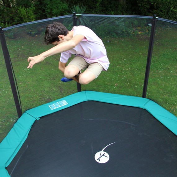 Maxi Pack Cama Elástica Waouuh 390 con red + Escalera + Kit de fijación + Funda