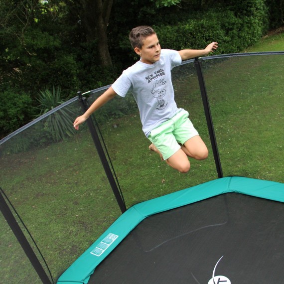 Maxi Pack Cama Elástica Waouuh 390 con red + Escalera + Kit de fijación + Funda