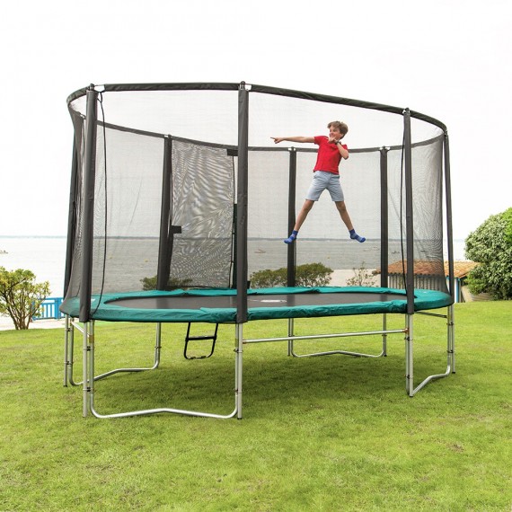 Maxi Pack Ovalie 430 con red + escalera + kit de fijación + Funda básica