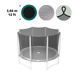 Red de protección con correas para camas elásticas de 3m60