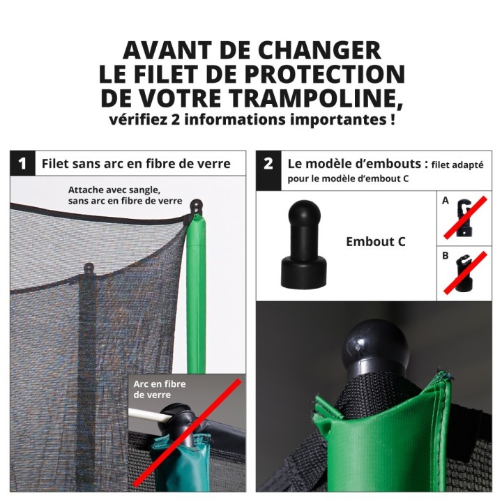 Filet textile Ø 305 avec sangles - 2019