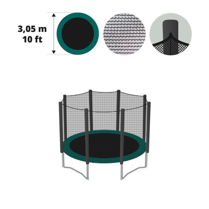 Filet textile pour trampoline Ø 305 avec gaines