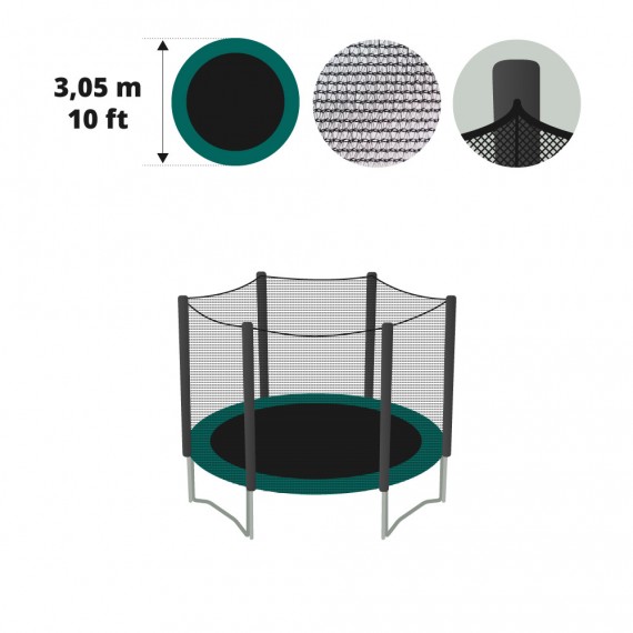 Filet textile pour trampoline Ø 305 avec gaines