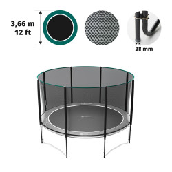 Red con 8 postes para cama elástica Ø 366 Premium