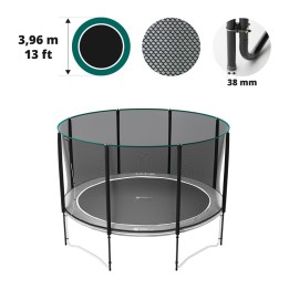 Red con 8 postes para cama elástica Ø 396 Premium