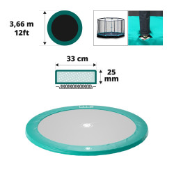 Cojín de protección verde para el trampolín subterráneo Ø366