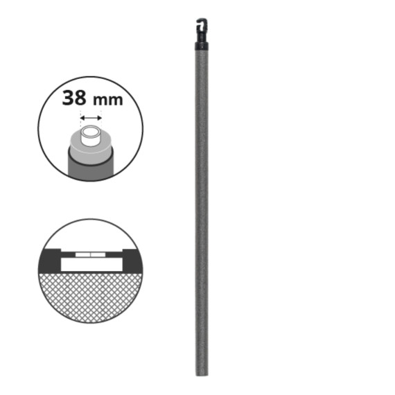 Montant supérieur Ø38mm pour filet 3m60 et plus avec arcs en fibre de verre