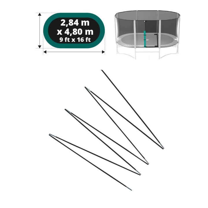 Arc en fibre de verre pour filet Ovalie 490