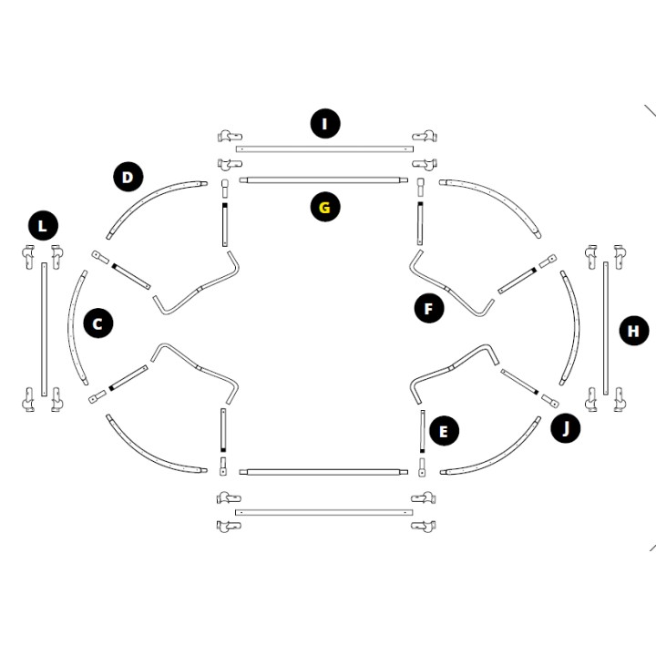 Arco de estructura (longitud) Ovalie 430