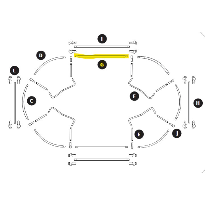 Barra de estructura Ovalie 490 – 48/42mm Pieza G