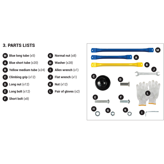 Piezas de repuesto para cúpula de escalada de 1,80 m