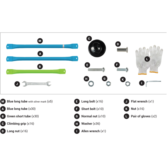 Piezas de repuesto para cúpula de escalada de 3m00