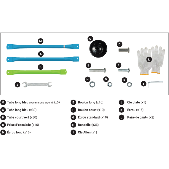Piezas de repuesto para cúpula de escalada de 3m60