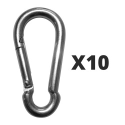 10 Mousquetons en acier