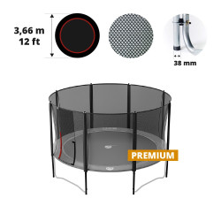 Red con 8 postes para cama elástica Ø 366 Premium