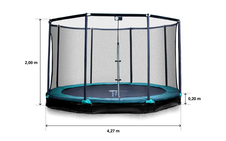 illustration de caract&eacute;ristiques du produit Cama elástica Jump’In Ground 430 