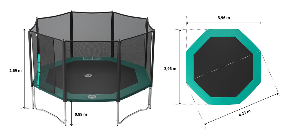 illustration de caract&eacute;ristiques du produit Cama elástica Waouuh 430 con red