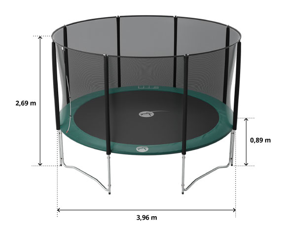 illustration de caract&eacute;ristiques du produit Cama elástica Jump'Up 390 con red de proteccion
