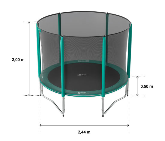 illustration de caractéristiques du produit Cama elástica Jump’Up 250