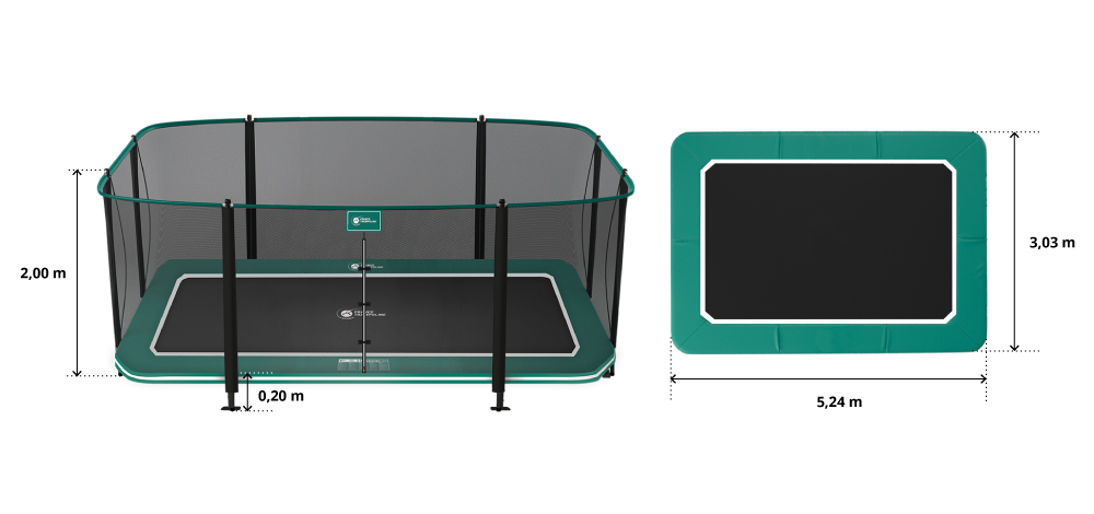 illustration de caractéristiques du produit Cama elástica Apollo Sport 500 - enterrada