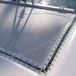 Trampolín en tejido técnico para multicascos a medida